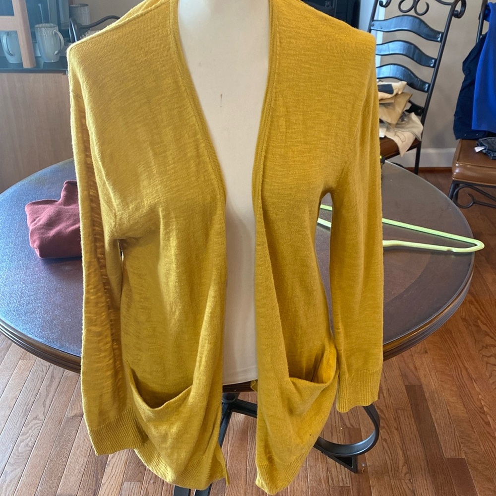 Madewell Summer Ryder open golden yellow lightweight Cardigan XS